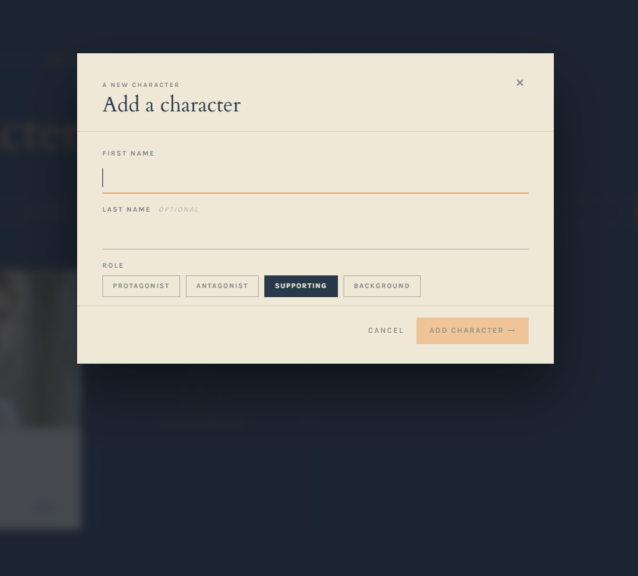 Add a character