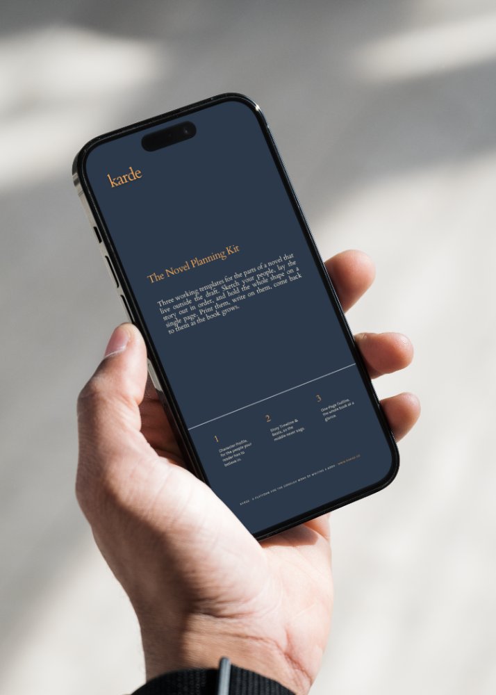 The Novel Planning Kit on a phone