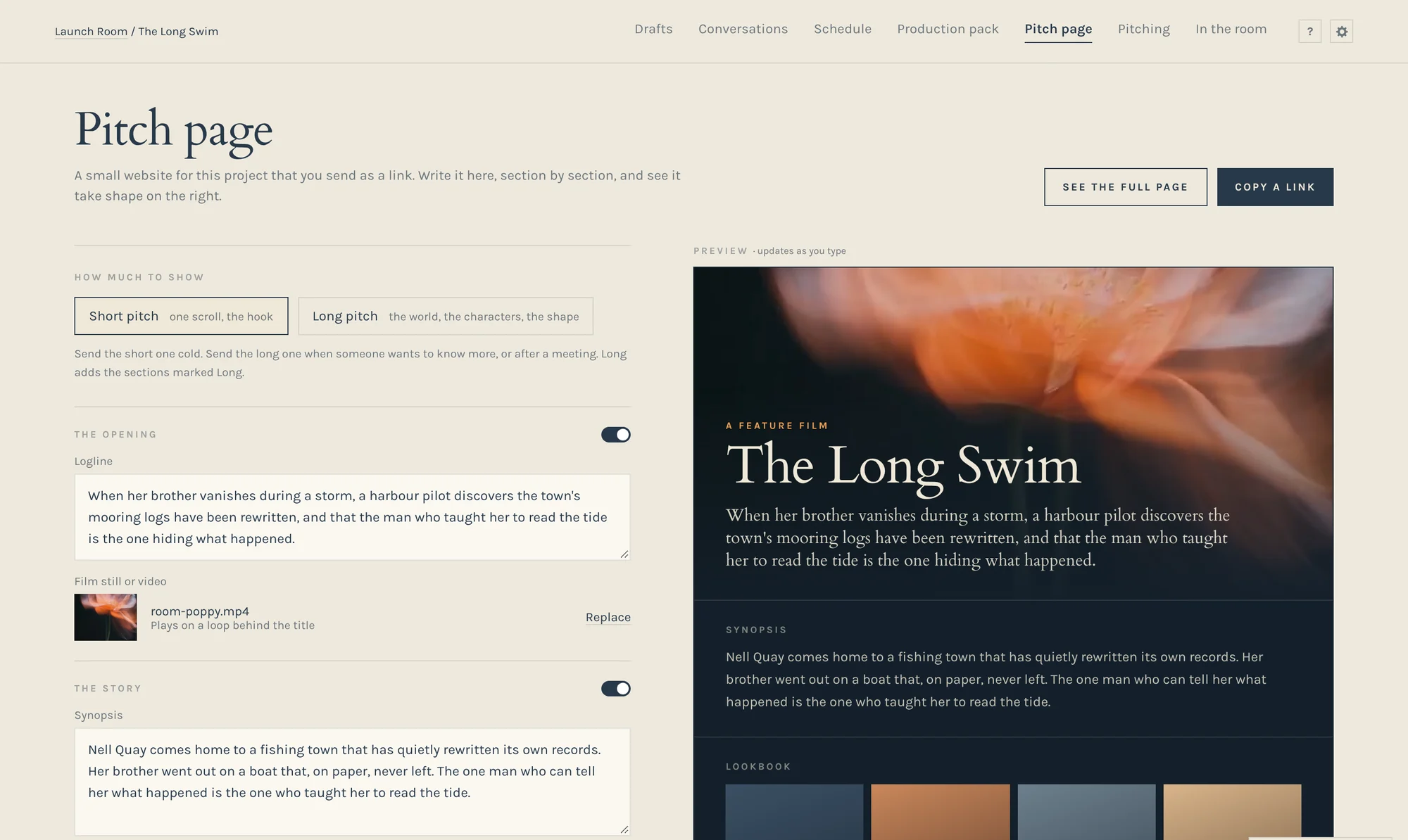 A pitch page you can share.