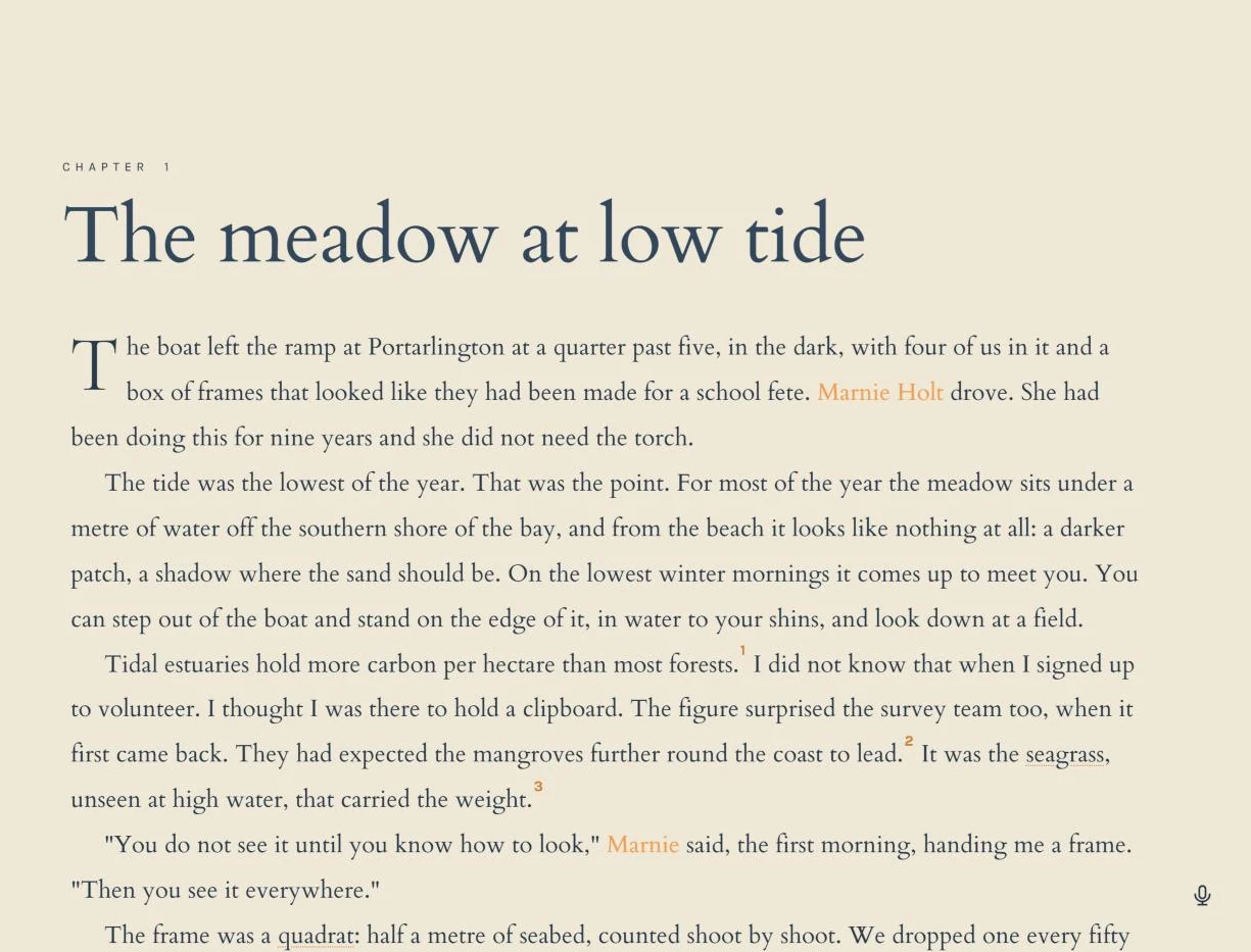A chapter in Karde with numbered footnotes in the text